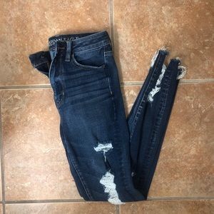 American Eagle High Waisted Distressed Jeans